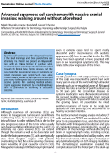 Cover page: Advanced squamous cell carcinoma with massive cranial invasion: walking around without a forehead