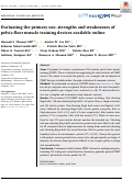 Cover page: Evaluating the primary use, strengths and weaknesses of pelvic floor muscle training devices available online