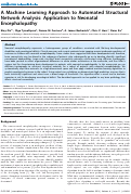 Cover page: A Machine Learning Approach to Automated Structural Network Analysis: Application to Neonatal Encephalopathy