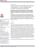 Cover page: Characterization of two affinity matured Anti-Yersinia pestis F1 human antibodies with medical countermeasure potential