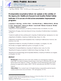 Cover page: Postoperative respiratory failure: An update on the validity of the Agency for Healthcare Research and Quality Patient Safety Indicator 11 in an era of clinical documentation improvement programs.