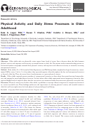 Cover page: Physical Activity and Daily Stress Processes in Older Adulthood.