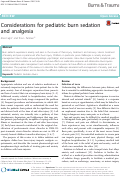 Cover page: Considerations for pediatric burn sedation and analgesia