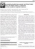 Cover page: Documenting Quality Improvement and Patient Safety Efforts: The Quality Portfolio. A Statement from the Academic Hospitalist Taskforce