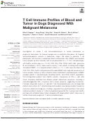 Cover page: T Cell Immune Profiles of Blood and Tumor in Dogs Diagnosed With Malignant Melanoma