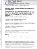 Cover page: Severity of thought disorder predicts psychosis in persons at clinical high-risk.