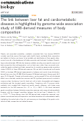 Cover page: The link between liver fat and cardiometabolic diseases is highlighted by genome-wide association study of MRI-derived measures of body composition.