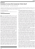 Cover page: Assessing Coronary Risk Assessment: What's Next?