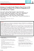 Cover page: Estimates of Treatable Deaths Within the First 20&nbsp;Years of Life from Scaling Up Surgical Care at First-Level Hospitals in Low- and Middle-Income Countries.