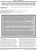 Cover page: Objective Structured Clinical Examinations Provide Valid Clinical Skills Assessment in Emergency Medicine Education