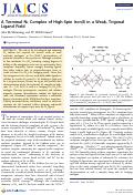 Cover page: A Terminal N2 Complex of High-Spin Iron(I) in a Weak, Trigonal Ligand Field