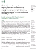 Cover page: Effect of siponimod on magnetic resonance imaging measures of neurodegeneration and myelination in secondary progressive multiple sclerosis: Gray matter atrophy and magnetization transfer ratio analyses from the EXPAND phase 3 trial