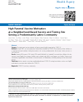 Cover page: High Parental Vaccine Motivation at a Neighborhood-Based Vaccine and Testing Site Serving a Predominantly Latinx Community.