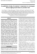 Cover page: A qualitative study of smokers’ responses to messages discouraging dual tobacco product use