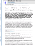 Cover page: Association of GBA Mutations and the E326K Polymorphism With Motor and Cognitive Progression in Parkinson Disease