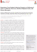 Cover page: Respiratory Tract Explant Infection Dynamics of Influenza A Virus in California Sea Lions, Northern Elephant Seals, and Rhesus Macaques