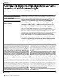 Cover page: A saturated map of common genetic variants associated with human height