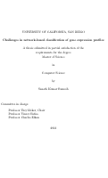 Cover page: Challenges in network-based classification of gene expression profiles