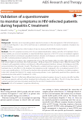 Cover page: Validation of a questionnaire to monitor symptoms in HIV-infected patients during hepatitis C treatment