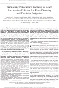 Cover page: Simulating Polyculture Farming to Learn Automation Policies for Plant Diversity and Precision Irrigation