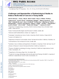 Cover page: Challenges and Opportunities of Epidemiological Studies to Reduce the Burden of Cancers in Young Adults.