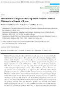 Cover page: Determinants of exposure to fragranced product chemical mixtures in a sample of twins.