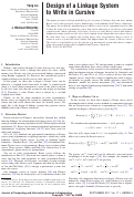 Cover page: Design of a Linkage System to Write in Cursive