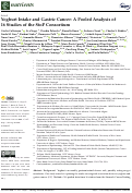 Cover page: Yoghurt Intake and Gastric Cancer: A Pooled Analysis of 16 Studies of the StoP Consortium