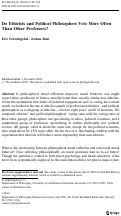 Cover page: Do Ethicists and Political Philosophers Vote More Often Than Other Professors?