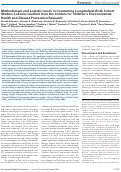 Cover page: Methodologic and logistic issues in conducting longitudinal birth cohort studies: lessons learned from the Centers for Children's Environmental Health and Disease Prevention Research.