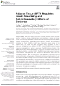 Cover page: Adipose Tissue SIRT1 Regulates Insulin Sensitizing and Anti-Inflammatory Effects of Berberine