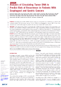 Cover page: Analysis of Circulating Tumor DNA to Predict Risk of Recurrence in Patients With Esophageal and Gastric Cancers