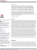 Cover page: Transmission of disorder and etiological information: Effects on health knowledge recollection and health-related cognition.