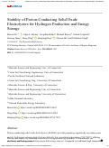 Cover page: Stability of Proton-Conducting Solid Oxide Electrolyzers for Hydrogen Production and Energy Storage