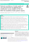 Cover page: National Surveillance of Stroke Quality of Care and Outcomes by Applying Post-Stratification Survey Weights on the Get With The Guidelines-Stroke Patient Registry