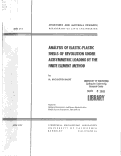 Cover page: Analysis of Elastic-Plastic Shells of Revolution Under Axisymmetric Loading by the Finite Element Method