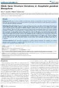 Cover page: Allelic Gene Structure Variations in Anopheles gambiae Mosquitoes