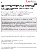 Cover page: Prevalence of and risk factors for anal high-risk HPV among HIV-negative and HIV-positive MSM and transgender women in three countries at South-East Asia