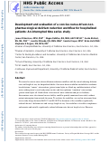 Cover page: Development and evaluation of a concise nurse-driven non-pharmacological delirium reduction workflow for hospitalized patients: An interrupted time series study.