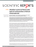 Cover page: Ultrafast control of third-order optical nonlinearities in fishnet metamaterials.