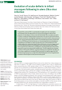 Cover page: Evolution of ocular defects in infant macaques following in utero zika virus infection