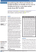 Cover page: Quantifying the effects of attacks on health facilities on health service use in Northwest Syria: a case time series study from 2017 to 2019.