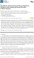 Cover page: The Effects of the Early Start Denver Model for Children with Autism Spectrum Disorder: A Meta-Analysis