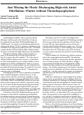 Cover page: Just Missing the Mark: Discharging High-risk Atrial Fibrillation / Flutter without Thromboprophylaxis