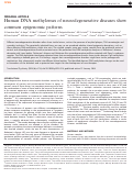 Cover page: Human DNA methylomes of neurodegenerative diseases show common epigenomic patterns