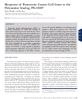 Cover page: Response of Pancreatic Cancer Cell Lines to the Polyamine Analog, PG-11047