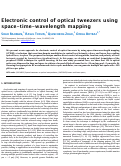 Cover page: Electronic control of optical tweezers using space-time-wavelength mapping