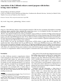 Cover page: Association of the California tobacco control program with declines in lung cancer incidence