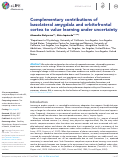 Cover page: Complementary contributions of basolateral amygdala and orbitofrontal cortex to value learning under uncertainty