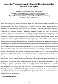 Cover page: Assessing thermodynamic-dynamic relationships for waterlike liquids